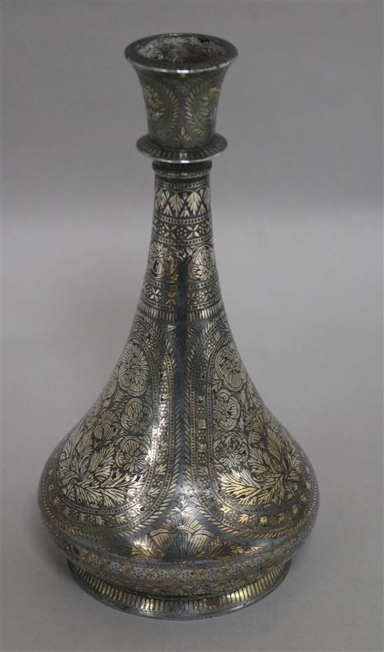 A Bidriware bottle vase height 23cm